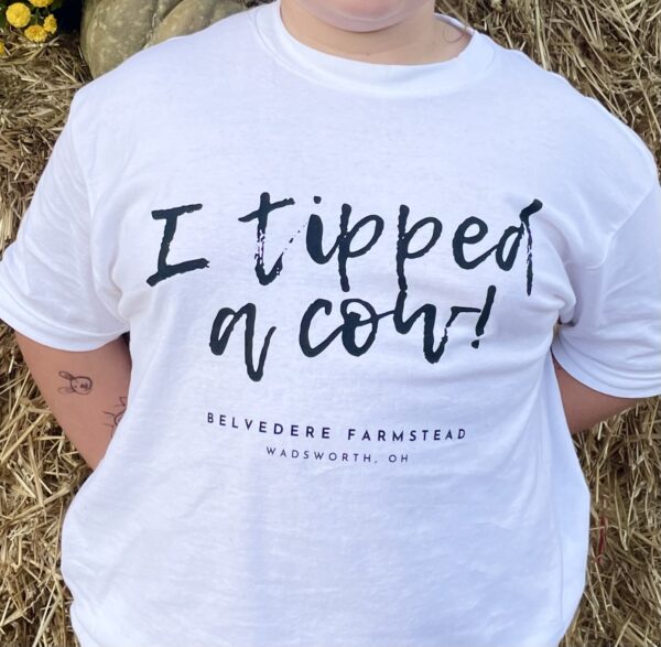 Unisex White "I tipped a cow" T-shirt